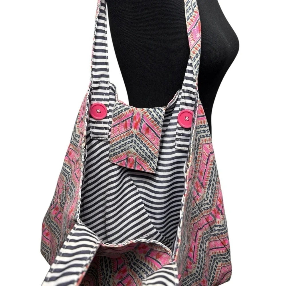 Reversible Large Beach Shopping Tote Shoulder Bag Nautical Boat Market Cotton